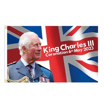Нов Празничен Флаг на крал Карл III В Чест на Интронизации Чарлз III, Флаг Престолонаследия, Флаг Union Jack, Британското Украса