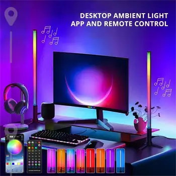 Нов Симфоничен led лента RGB Звукосниматель Ритъм Night Light Bluetooth APP дистанционно управление Настолна компютърна игра С Лампа