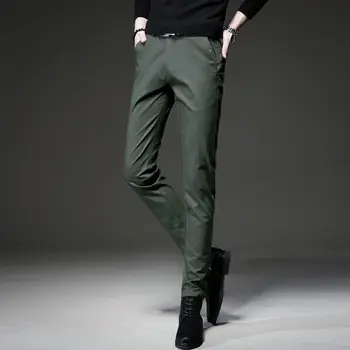 Нов модерен Висококачествен Мъжки костюм, Прави Пролетно-есенни Мъжки Класически бизнес ежедневни панталони, Оборудвана приятелка, пълна дължина C32