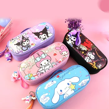 Нов молив случай с кодово заключване на Sanrio, чанти голям капацитет за момичета, скъпа преносим чанта за писалки Kouromi, канцеларски материали, ученически принадлежности, подаръци