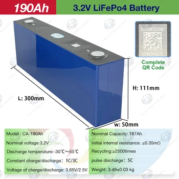 Нова Батерия CALB Lifepo4 3,2 V 190Ah 200Ah Литиево-Йонна Акумулаторна батерия Елемент на Слънчевата Енергия САМ Pack 12V 24V 48V EU US TAX FREE