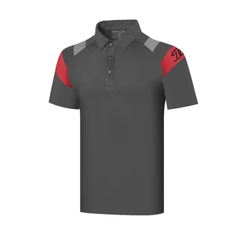 Нова мъжка лятна риза за голф с къс ръкав, бързосъхнеща, дишаща, впитывающая пот тениска, Свободни спортни ризи за отдих на открито, мъжки ризи за голф