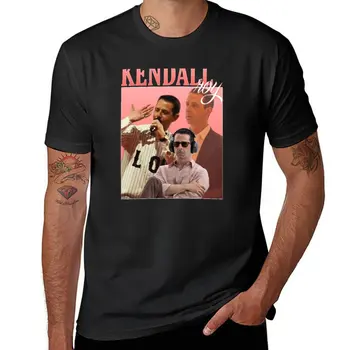 Нова тениска Kendall Roy на 90-те години в ретро ретро-дизайна, кавайная дрехи, ризи с котки, черна тениска, мъжки ризи