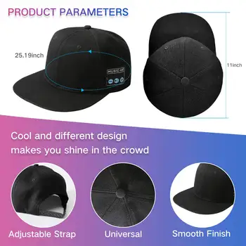 Нова шапка с Bluetooth-високоговорител, Регулируем Bluetooth шапка, Безжична умна шапка за разговори със свободни ръце, шапка за спортове на открито, бейзболна шапка с микрофон