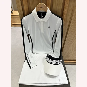 Новата женска риза за голф с дълъг ръкав, облегающая еластична спортна риза с къси ръкави, бързосъхнеща дишаща ежедневни облекла