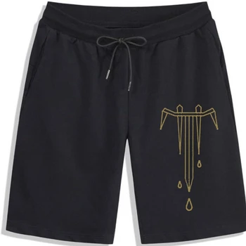 Нови мъжки къси панталони Trivium с логото на новия си албум Tour от чист памук за почивка