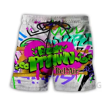 Новите Модни летни плажни шорти с 3D принтом Prince of Bel Air, Градинска дрехи, бързо съхнещи мъжки ежедневни панталони за почивка h02