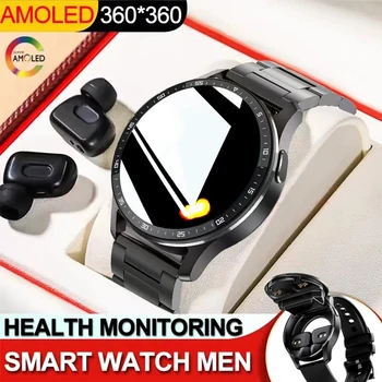 Новите смарт часовници 2 в 1 със слушалки Smartwatch TWS Bluetooth Слушалки наблюдение на сърдечната честота следи кръвното налягане Спортни часовници за HUAWEI