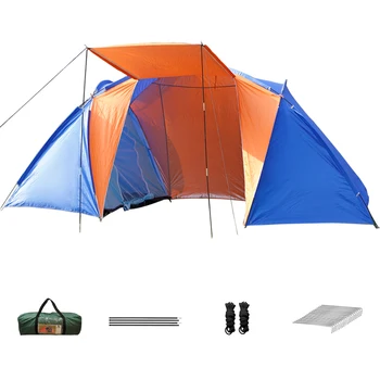Обичай лого, увеличава размера, водоустойчив сгъваема семейна палатка за нощуване на открито за 3-4 човека