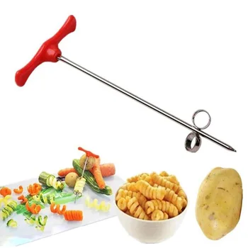 Обрат-слайсер от неръждаема стомана, творчески моделирующий нож за краставици, художествена чиния, спирала twist-нож за плодове и зеленчуци, кухненски инструмент