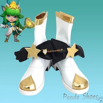 Обувки за cosplay LOL Lulu, Комикси аниме игра League of Legends, Защото Бели обувки, реквизитная обувки за костюмированной парти за Хелоуин