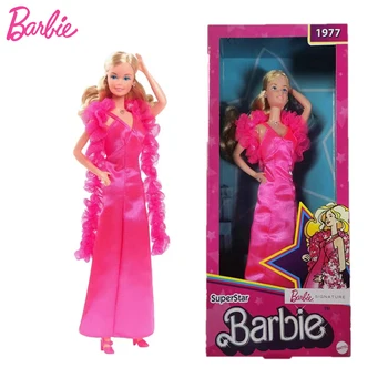 Оригиналната кукла Барби Superstar, детски играчки за момичета, маркови кукли 1997 1/6, Розова рокля, колекция руси жени, Подарък кутия