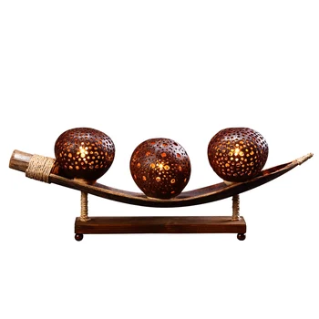 Оригиналната настолна лампа ръчно изработени в тайландски стил от кокосови черупки, декоративна настолна лампа за дневна, спалня, прикроватного украса