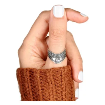 Персонални женски пръстен в стил ретро с украса от пеньковой въжета, вечерни бижута, пръстени за носене
