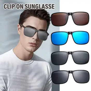 Поляризирани Слънчеви очила с клипсами, Мъжки Фотохромичните Очила за водача на Автомобила, Очила за нощно виждане, Антибликовые Реколта Квадратни очила