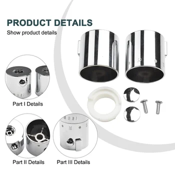 Практични дръжки за контрол на температурата на Душата Сребрист цвят, 1 чифт, 42,5 мм, Дръжка за управление смесител за душ от ABS-пластмаса