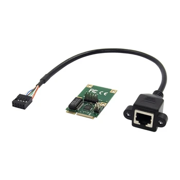 Преносим компютър Mini PCIe към гигабитова карта Rj45 Карта адаптер висока скорост От 1000 Mbps gigabit Ethernet RJ-45 Совалка