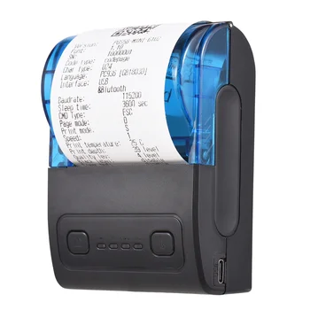 Преносим мини-термопринтер 2-инчов Безжичен USB принтер за получаване на квитанции, сметки и билети с рулоном хартия, 57 мм за печат в търговията на дребно магазини
