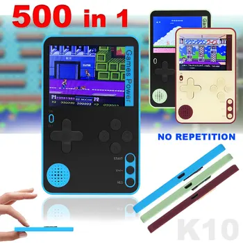 Преносима игрова конзола K10, вградени 500 класически игри, преносими игрови конзоли с 2.4-инчов LCD телевизор, мини-плеър за видео игри,