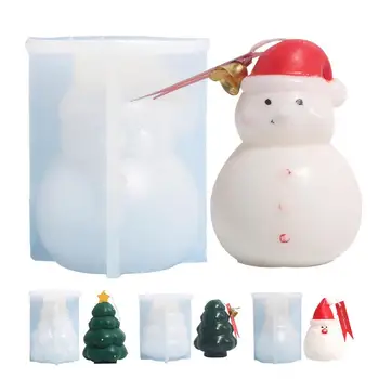 Преносима форма за свещи във формата на Снежен човек, Креативна Елегантна форма за празни приказки, Десктоп украса на Дядо Коледа за хол, спалня, партита