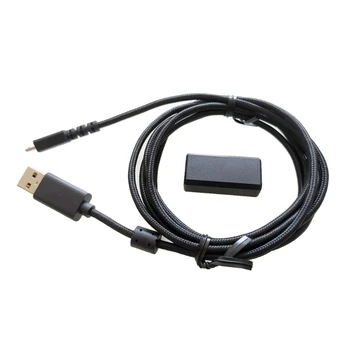 Преносимото кабел за зареждане на мишката, черно сплетен USB адаптер Micro Адаптер за безжични геймърски мишки Logitech G502 Lightspeed, трайни