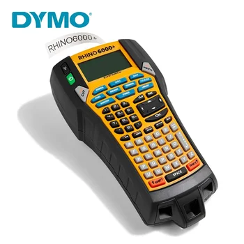 Принтер за етикети DYMO Rhino 6000 + промишлен Производител на Етикети за етикет на лента 6-24 мм, Компютърна зала, Кабелна принтер за идентификация на етикети