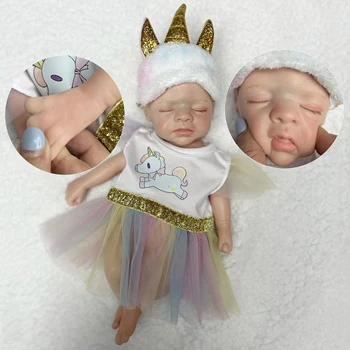 Принцеса 33 см Цялото Тяло Мека Масивна Силиконова Момиче Reborn Baby Doll Боядисана Реалистична Кукла За Новородено Bebe Reborn De Corpo Silicone