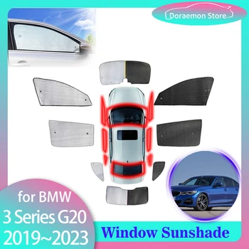 Пълни Седалките Слънчеви Очила за BMW Серия 3 G20 2019 ~ 2023 318i 320i M340i Козирка Мат Предните Прозорци, Стъкла, Аксесоари За Пердета
