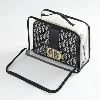 Пылезащитная Прозрачна чанта-органайзер за съхранение, подвесная чанта-калъф с цип, чанта-тоут Голям капацитет, чанта за съхранение