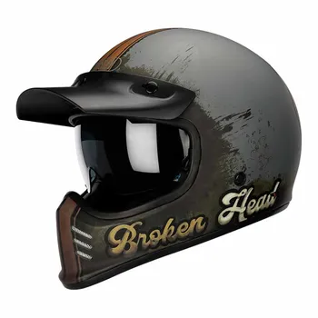 Ретро байкерский каска Skull Ranger, износоустойчивост и аксесоари за мотоциклети, дишаща каска за мотокрос, защита от падане