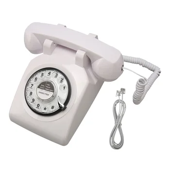 Ретро телефон, Старомодна Ретро стационарен телефон с механично със слушалка звънец за домакинството, офиса, хотела