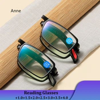Сгъваеми Очила Унисекс очила за далекогледство от свръхлеки смола, преносими очила за четене със защита от сините лъчи, очила за грижа за очите с кутия