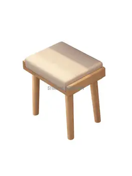 Скандинавски Столче за грим от масивно дърво, работно столче за спални, Творчески маса за хранене, мека Табуретка в опаковка, Модерен минималистичен столче за преобличане