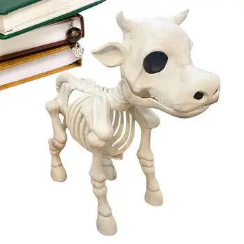 Скелет на крава На Хелоуин 2023, Декорации от виртуален скелет на Хелоуин, Реалистична Статуя на Крави, Кладбищенский Подпори за Къща от духове