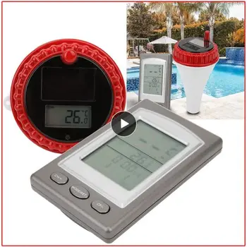 Слънчев Термометър Безжичен Плувен Басейн, Открит плувен Езерото с Цифрово захранването Вана Водоустойчив Поплавковый Измерване на температурата LCD дисплей
