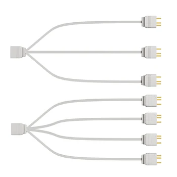Сплитер Hub ARGB 5V 3PIN удължителен кабел Конектор на дънната платка Синхронизиране на Кабела 33,5 см от 1 до 3/4 за Памет на кутията на Компютъра
