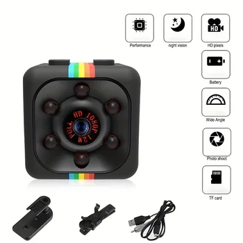 Спортна камера Mini DV 720P HD инфрачервено нощно виждане, въздушна спортна камера за наблюдение, батерия 200 ма, поддръжка на 32 GB TF карта