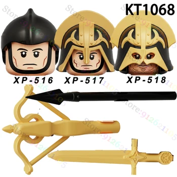 Средновековни римски войници, Събрани от тухли, Образователни строителни блокчета, Фигурки, играчки, подаръци за деца KT1068