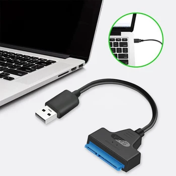 Стандартен кабелен адаптер USB 2.0 SATA 22Pin с медна тел и на датчиците на ABS за 2,5-инчов твърд диск, съвместим