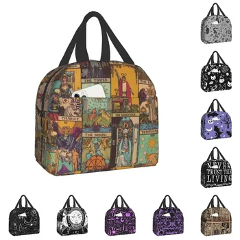 Старши Арканы Таро, Реколта лоскутная термоизолированная чанта за обяд, женствена чанта за окултна Вещици, Духовна преносим чанта-тоут, кутия за храна