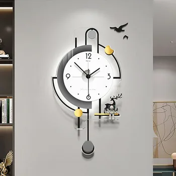 Стенен часовник Nordic Battery Led Модерна дневна в Минималистичен Дизайн стенни часовници за всекидневна Луксозно обзавеждане Nixie Reloj