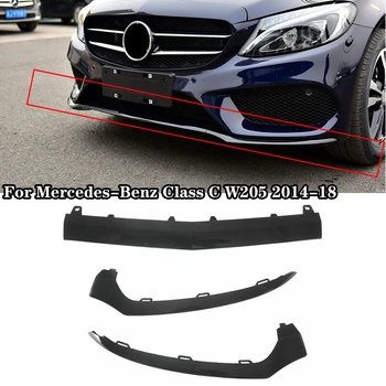 Тампон върху долната устна на предната броня, хром за формоване на Mercedes-Benz Class C W205 2014-2018, Аксесоари за обвеса кола, лъскаво черен