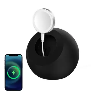 Тенис на Магнитен Силикон титуляр за безжично зареждане на форма на топка за Apple 1-7 поколение, здрава сигурна поставка за зарядно устройство