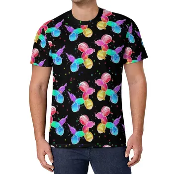 Тениска с въздушно топка, Популярните Тениски с Кучета и животни, Мъжки t-shirt в Уличном Стил, Плажно Облекло с къси ръкави и Принтом 4XL 5XL 6XL