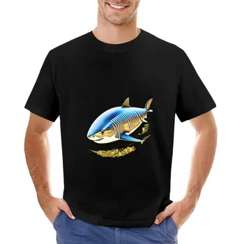 Тениска с изображение на акула, СРЕБРО, злато, тениски оверсайз, черни тениски, тениски по поръчка, създайте свои собствени мъжки тениски с модел в стил хип-хоп