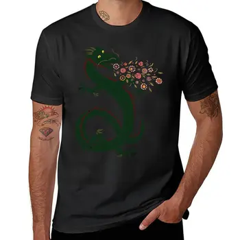 Тениска с изображение на дракон и цвете за момчета, тениска с домашен любимец принтом, графични тениски, летен топ, кавайная облекло, тениски в тежка категория за мъже