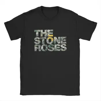 Тениски с логото на Stone Roses за мъже, забавна тениска, от чист памук, с кръгло деколте, риза с коледен тур, дрехи с къс ръкав, летни дрехи