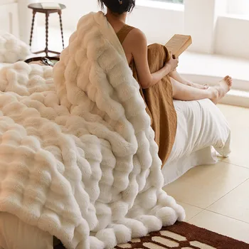 Тосканское одеяло от изкуствена кожа за зимата, луксозно топлина, супер удобни завивки за легла, висок клас топло зимно одеало за диван