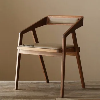 Трапезария стол в Скандинавски стил за Кухня, трапезария, столове от масивно дърво, Мебели за дома, стол с тапицирана седалка, Изчистен модерен стол с облегалка