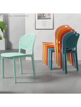 Трапезария стол модерен минималистичен домакински стол с облегалка, стол с роговым стол, търговска маса за грим от утолщенного пластмаса, офис седалка